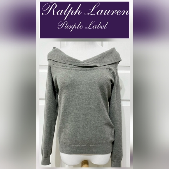 RL PURPLE LABEL Gray Cashmere Sweater